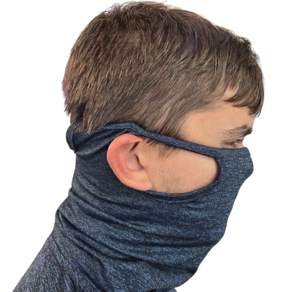 Mens Sun blocker Shirt Performance High Neck Ear Loops Size Small Construction